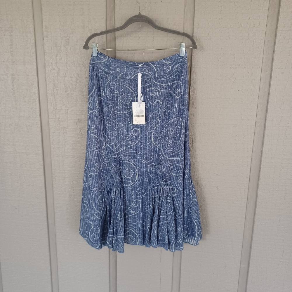 April Cornell Indian Paisley Ladie Midi Skirt Size S Feminine Boho Cotton